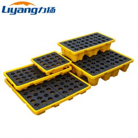 Cheap Price 4 Drum Spill Contaiment Plastic Pallet for Oil Chemical Leakage Control transportation