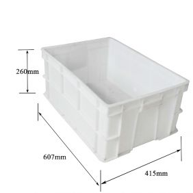 260x607x415mm White plastic crate box